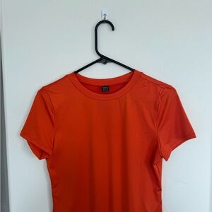 SHEIN Short Sleeve Crewneck Tee - Bright Orange